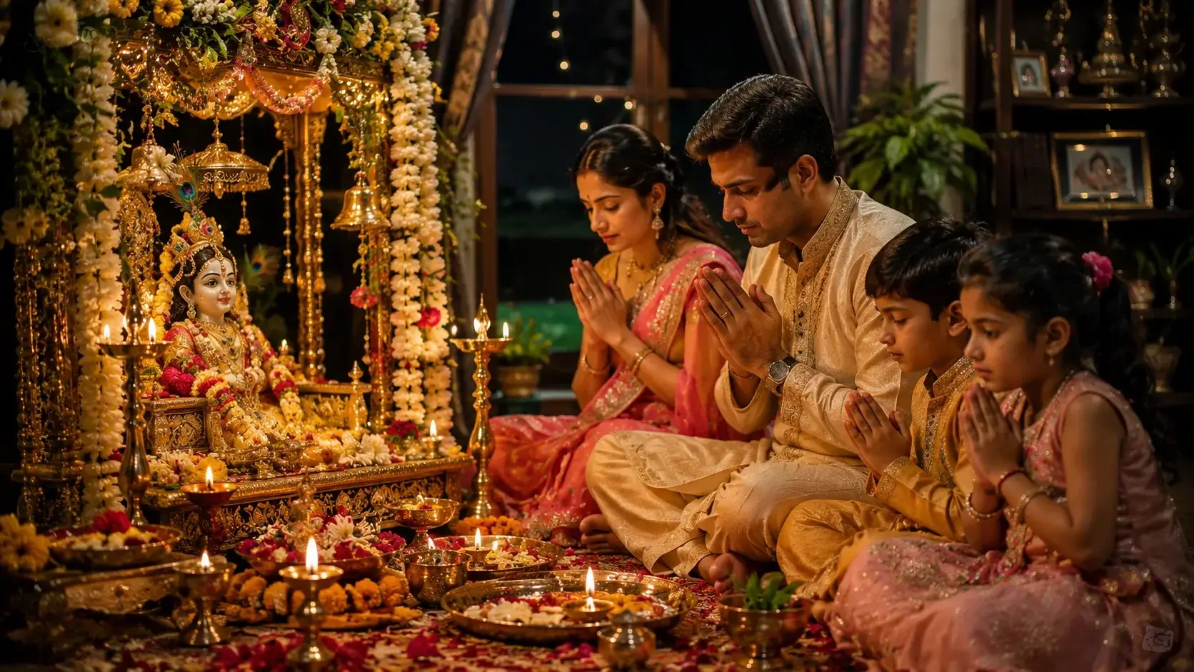 Laddu Gopal midnight Nishita Kaal puja on Janmashtami 2026